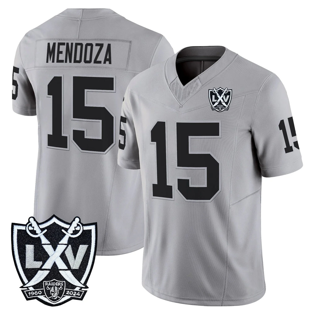 Jdoa LV.Raiders #15 Fernando Mendoza Player Gray 2026 Vapor Limited Home Game Stitched Jerseys