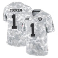 Jdoa LV.Raiders #1 Tre Tucker Player Arctic Camo Salute To Service Limited Game Stitched Jerseys