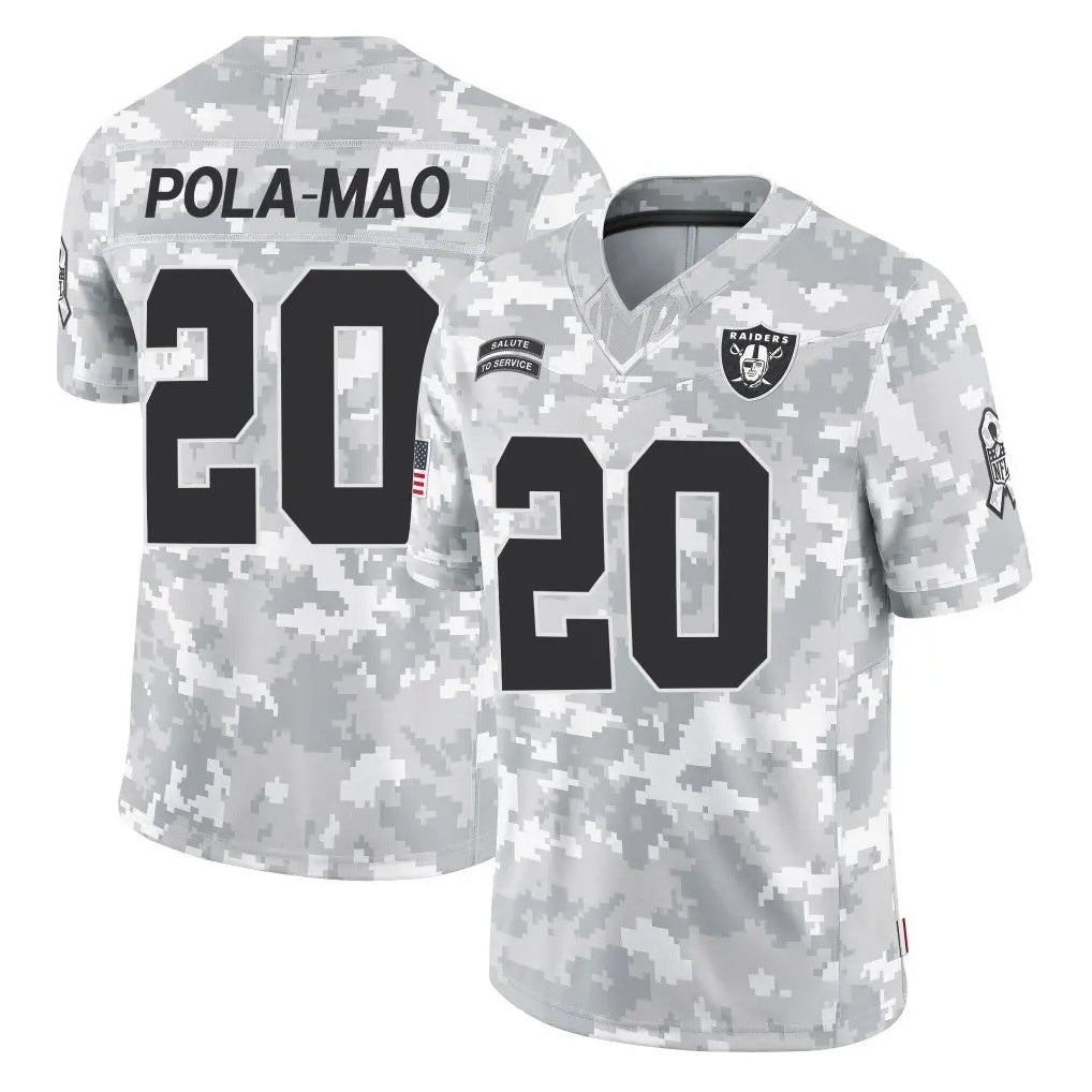 Jdoa LV.Raiders #20 Isaiah Pola-Mao Player Arctic Camo Salute To Service Limited Game Stitched Jerseys