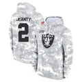 Jdoa LV.Raiders #2 Ashton Jeanty Player Arctic Camo Salute to Service Hoodies Limited Game Stitched Jerseys