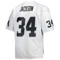 Jdoa LV.Raiders #34 Bo Jackson Mitchell & Ness White Big & Tall 1988 Retired Player Replica Stitched Jerseys