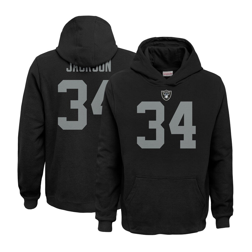 Jdoa LV.Raiders #34 Bo Jackson Player Black Salute to Service Hoodies Stitched Jerseys