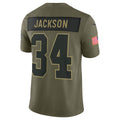 Jdoa LV.Raiders #34 Bo Jackson Player Salute To Service Limited Olive Stitched Jerseys