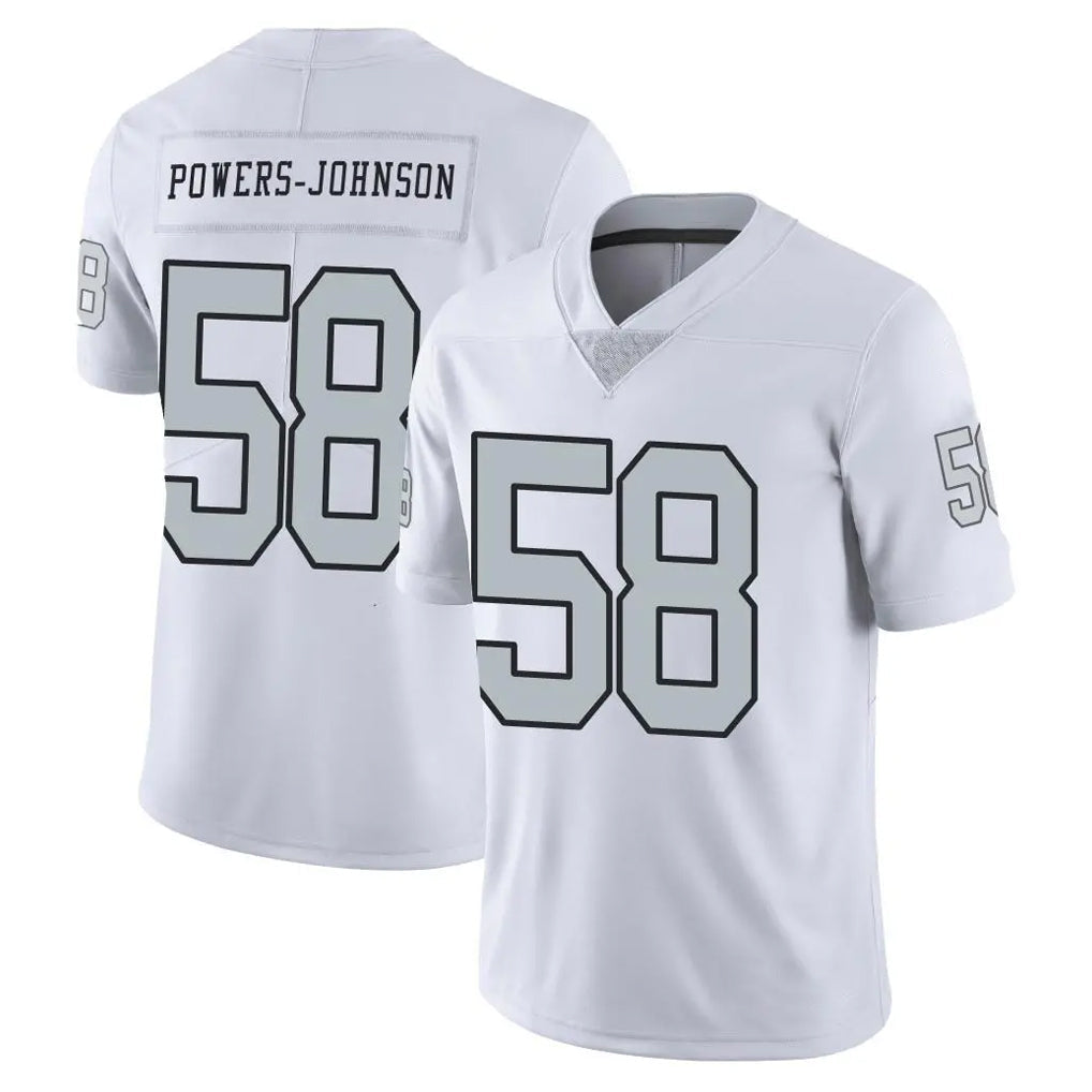 Jdoa LV.Raiders #58 Jackson Powers-Johnson Player White Limited Color Rush Home Game Stitched Jerseys