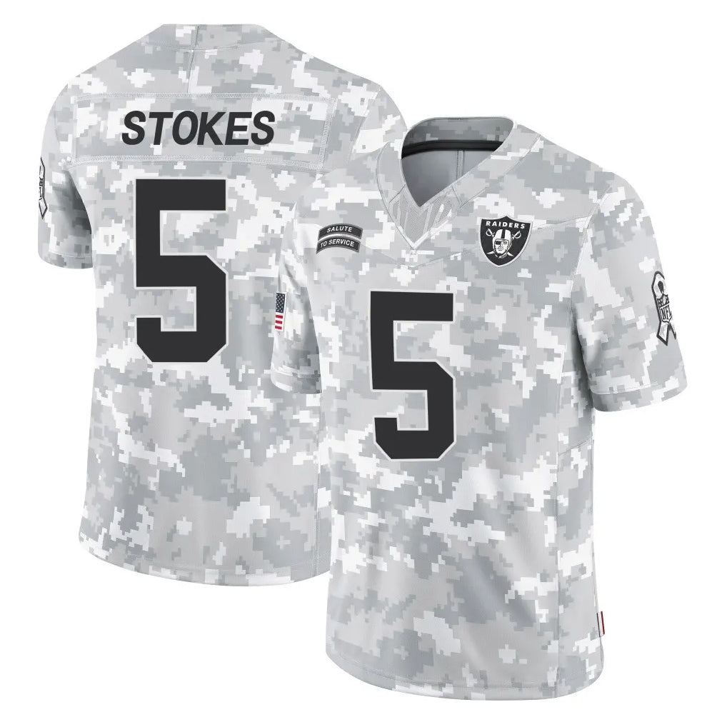 Jdoa LV.Raiders #5 Eric Stokes Player Arctic Camo Salute To Service Limited Game Stitched Jerseys