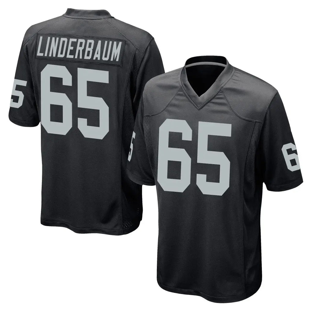 Jdoa LV.Raiders #65 Tyler Linderbaum Player Black Home Game Stitched Jerseys
