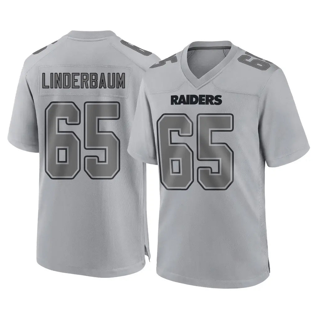 Jdoa LV.Raiders #65 Tyler Linderbaum Player Gray Atmosphere Fashion Limited Game Stitched Jerseys