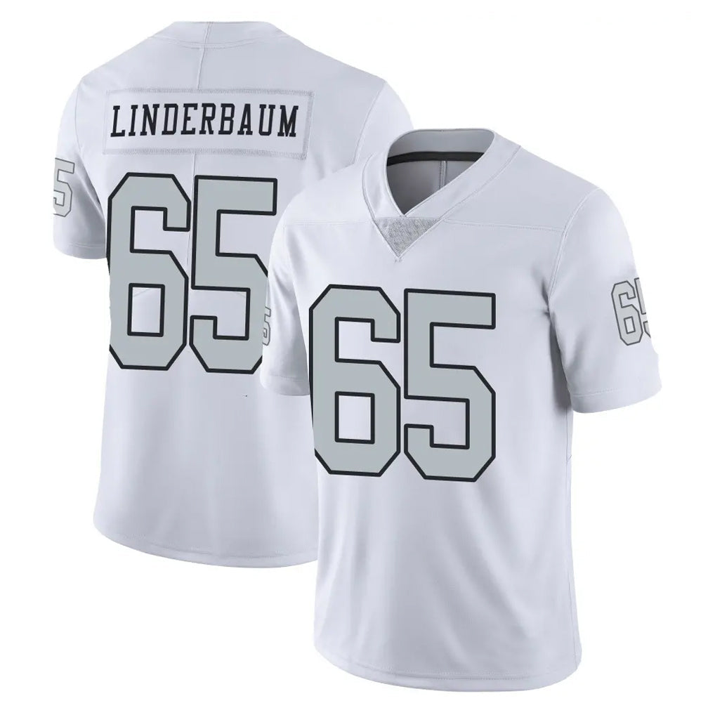 Jdoa LV.Raiders #65 Tyler Linderbaum Player White Limited Color Rush Home Game Stitched Jerseys
