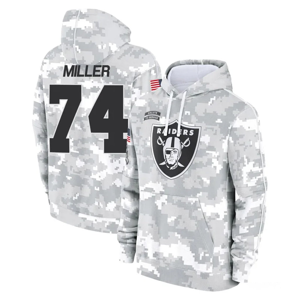 Jdoa LV.Raiders #74 Kolton Miller Player Arctic Camo Salute to Service Hoodies Limited Game Stitched Jerseys