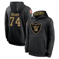 Jdoa LV.Raiders #74 Kolton Miller Player Black Salute to Service Hoodies Limited Game Stitched Jerseys