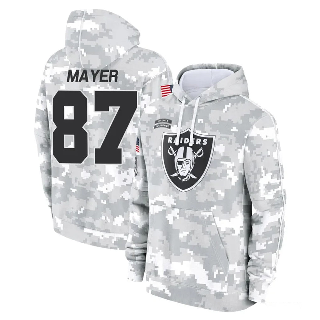 Jdoa LV.Raiders #87 Michael Mayer Player Arctic Camo Salute to Service Hoodies Limited Game Stitched Jerseys