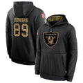 Jdoa LV.Raiders #89 Brock Bowers Player Salute to Service Black Hoodies Stitched Jerseys