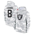 Jdoa LV.Raiders #8 Kirk Cousins Player Arctic Camo Salute to Service Hoodies Limited Game Stitched Jerseys
