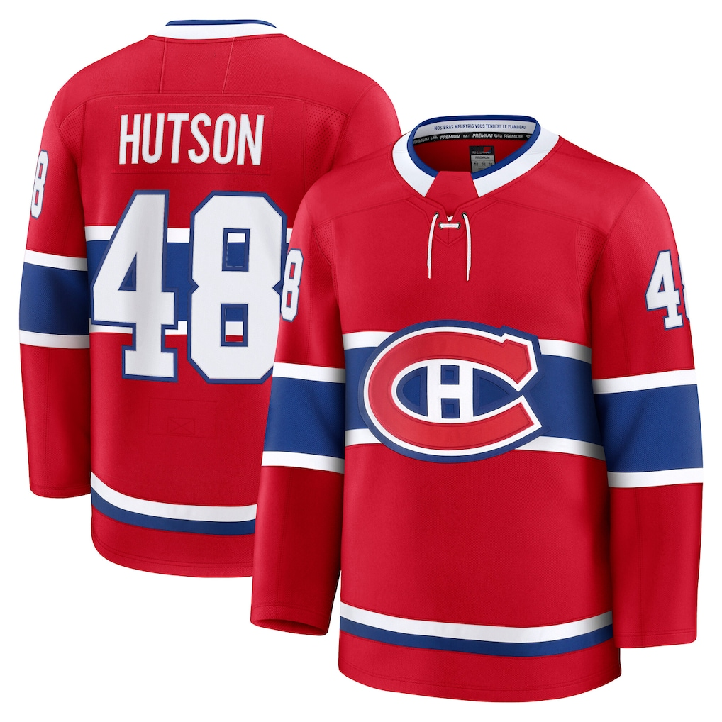 Jdoa M.Canadiens #48 Lane Hutson Red Home Premium Jerseys