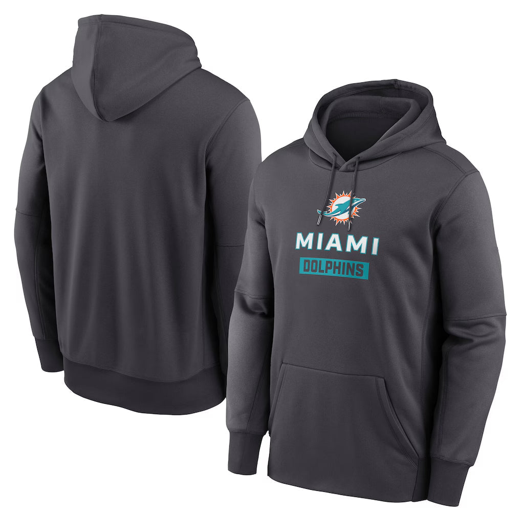 Jdoa M.Dolphins Anthracite Pullover Hoodies Limited Blank Player Stitched Jerseys