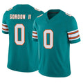 Jdoa M.Dolphins #0 Ollie Gordon II Player Aqua Limited Alternate Vapor F.U.S.E. Home Game Stitched Jerseys