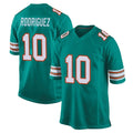 Jdoa M.Dolphins #10 Jacob Rodriguez Player Aqua Alternate Home Game Stitched Jerseys