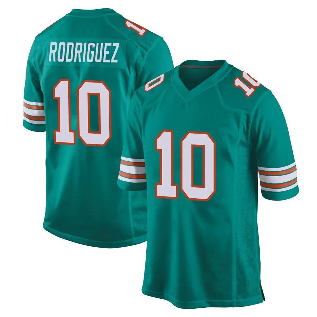 Jdoa M.Dolphins #10 Jacob Rodriguez Player Aqua Alternate Home Game Stitched Jerseys