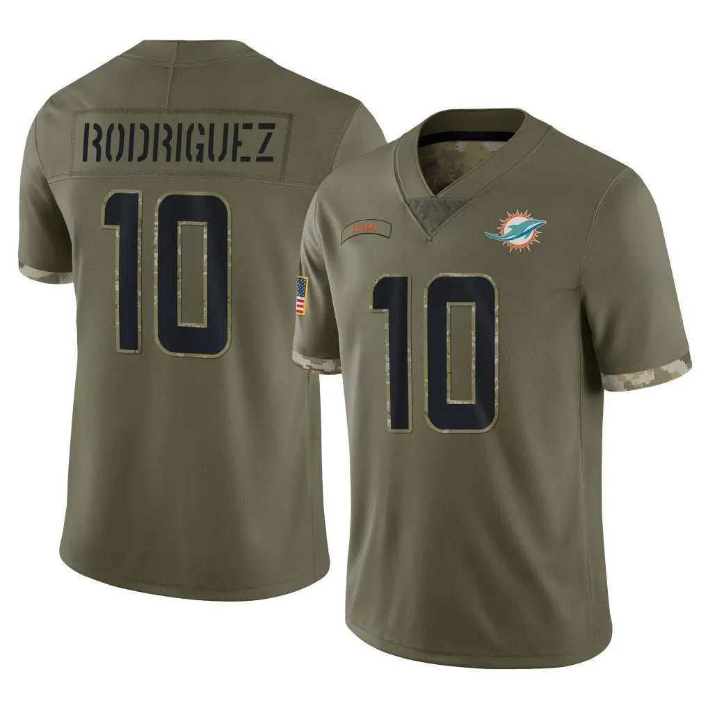 Jdoa M.Dolphins #10 Jacob Rodriguez Player Olive Salute To Service Limited Stitched Jerseys