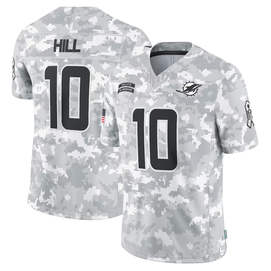 Jdoa M.Dolphins #10 Tyreek Hill Player Arctic Camo Salute to Service Limited Stitched Jerseys