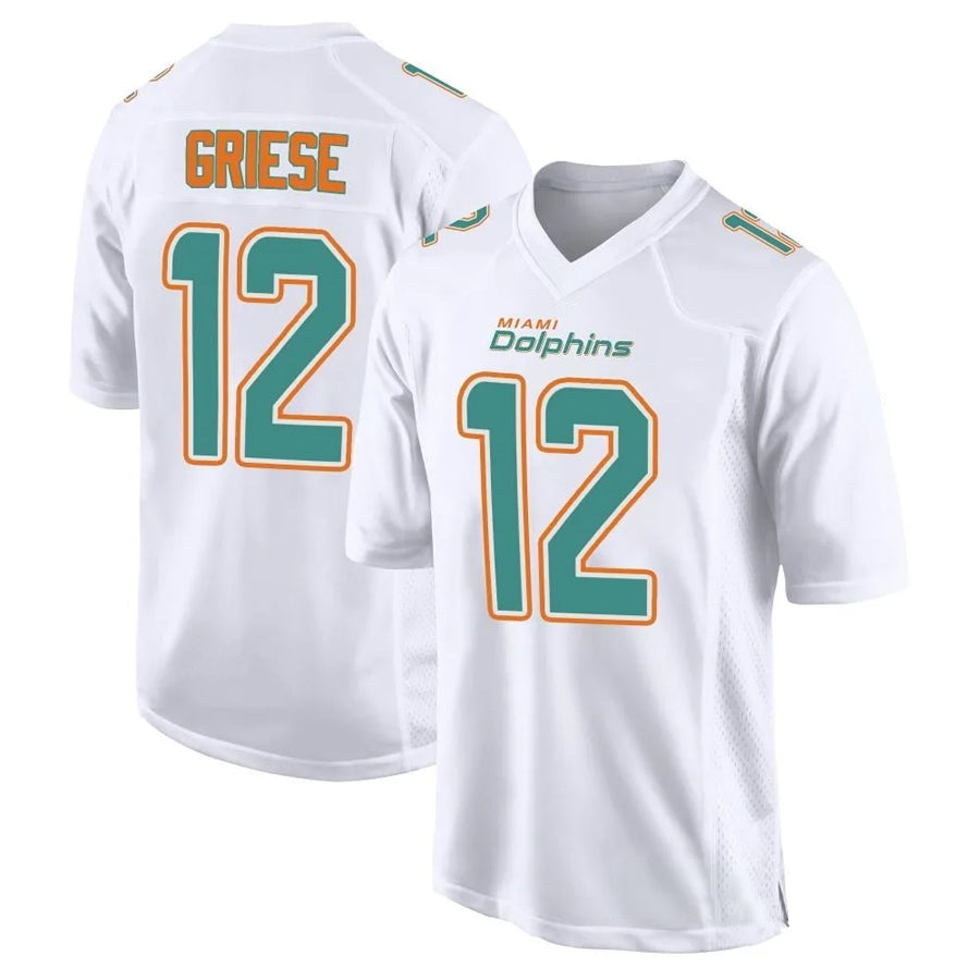 Jdoa M.Dolphins #12 Bob Griese Player White Fashion Game Stitched Jerseys