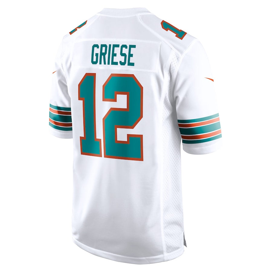 Jdoa M.Dolphins #12 Bob Griese Player White Home Game Stitched Jerseys