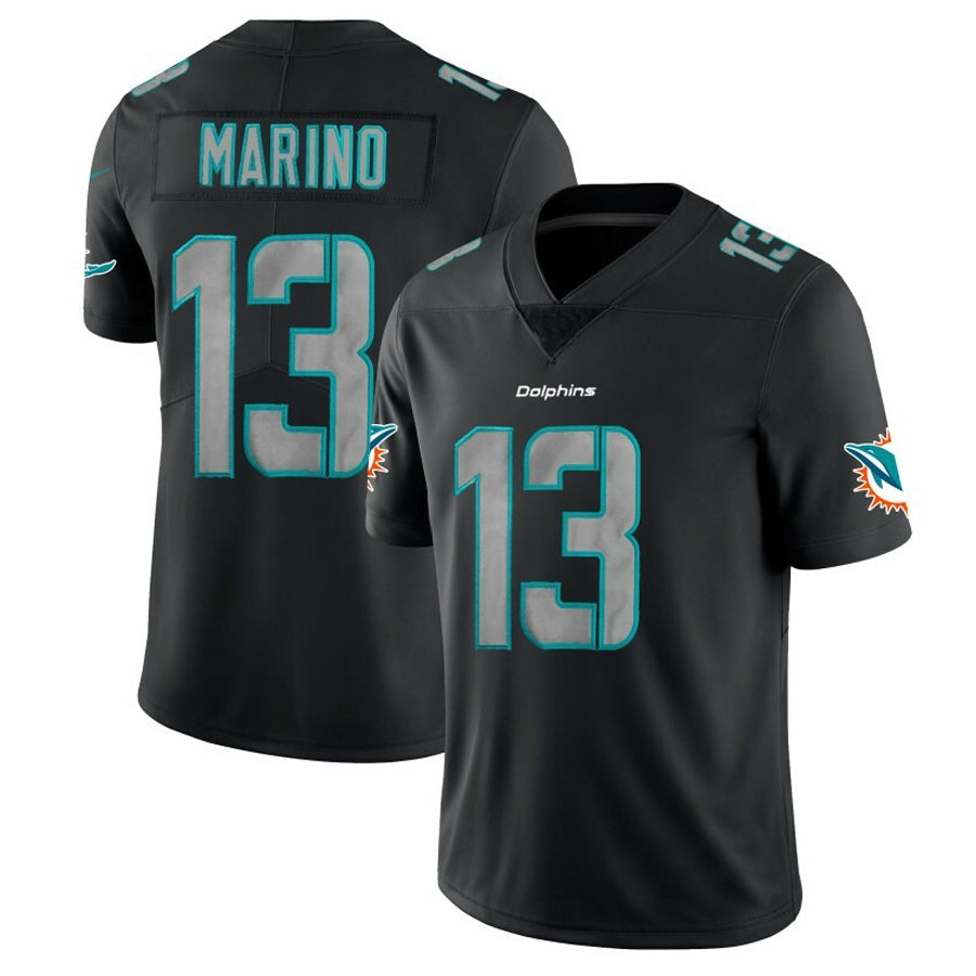 Jdoa M.Dolphins #13 Dan Marino Player Black Fashion Limited Game Stitched Jerseys