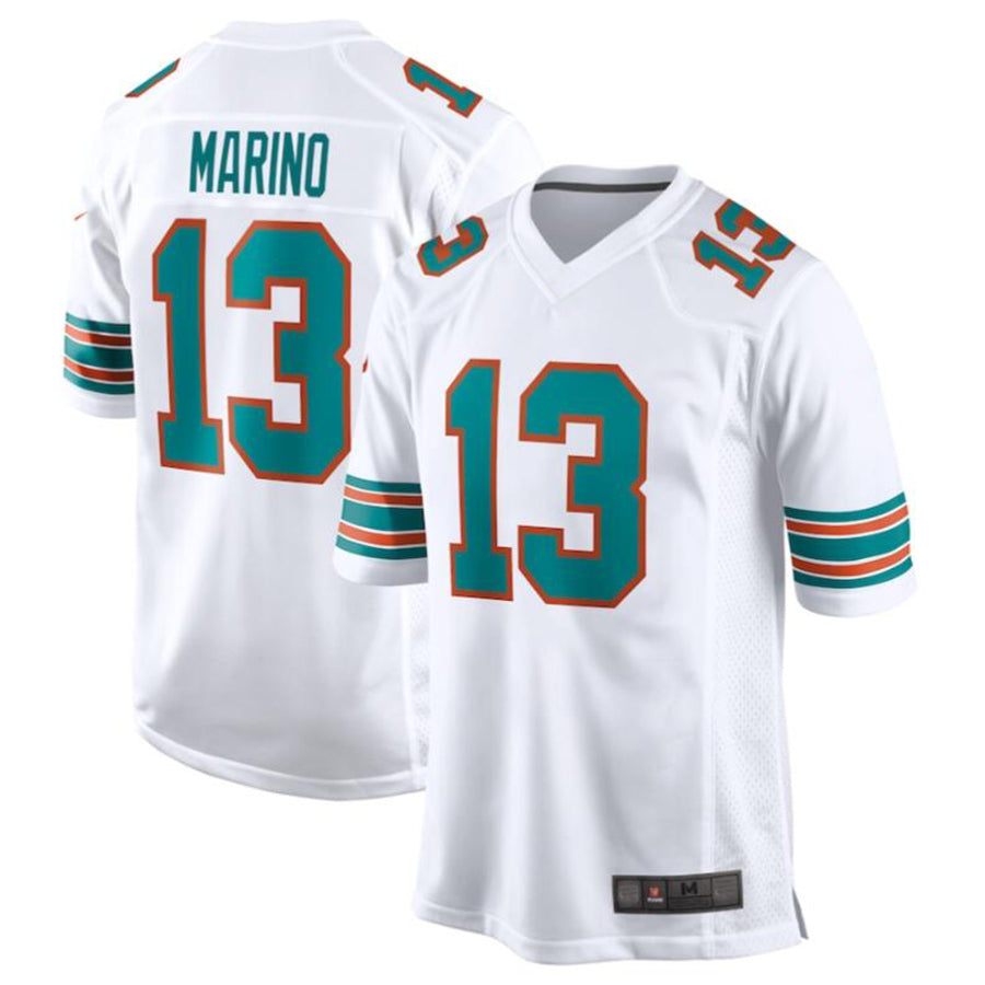 Jdoa M.Dolphins #13 Dan Marino White Retired Player Jersey American Stitched Jerseys