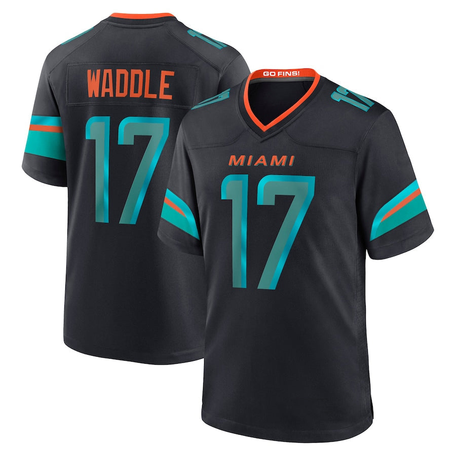Jdoa M.Dolphins #17 Jaylen Waddle Player Blue Rivalries Collection Game Stitched Jerseys