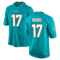 Jdoa M.Dolphins #17 Trey Moore Player Aqua Home Game Stitched Jerseys