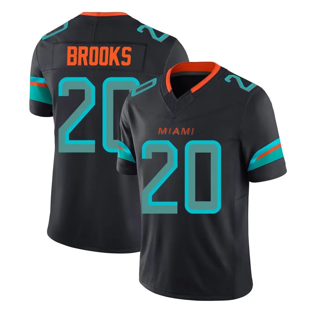 Jdoa M.Dolphins #20 Jordyn Brooks Player Black Limited Pitch Rivalries Collection Home Game Stitched Jerseys