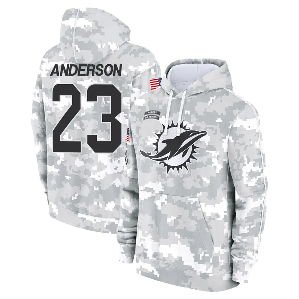 Jdoa M.Dolphins #23 Zayne Anderson Player Arctic Camo Salute to Service Hoodies Limited Game Stitched Jerseys
