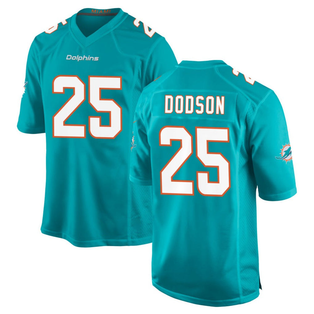 Jdoa M.Dolphins #25 Tyrel Dodson Player Aqua Home Game Stitched Jerseys