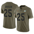 Jdoa M.Dolphins #25 Tyrel Dodson Player Olive Salute To Service Limited Stitched Jerseys
