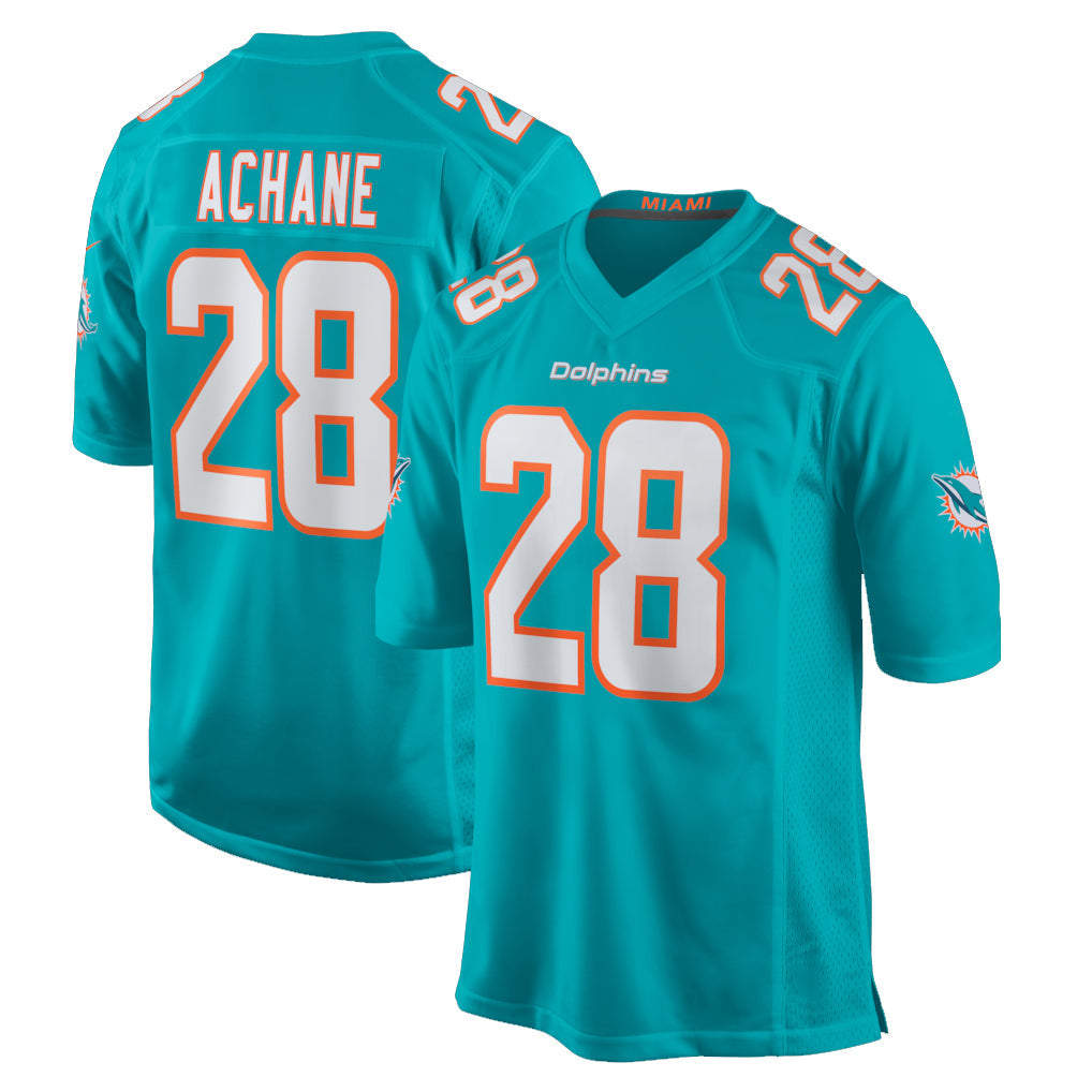 Jdoa M.Dolphins #28 De'Von Achane Player Aqua Home Game Stitched Jerseys