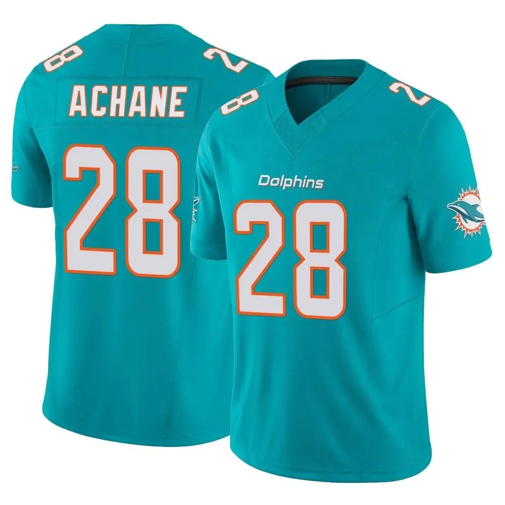 Jdoa M.Dolphins #28 De'Von Achane Player Aqua Limited Vapor F.U.S.E. Home Game Stitched Jerseys