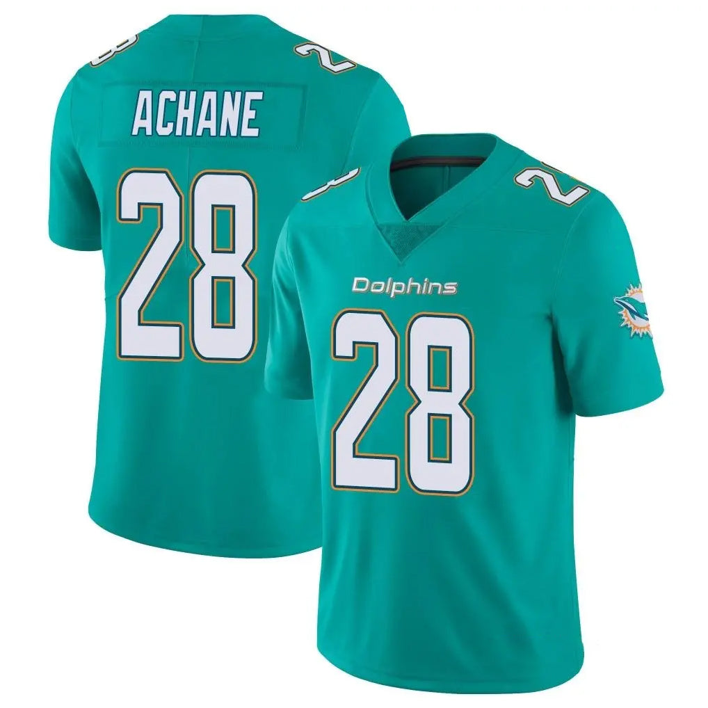 Jdoa M.Dolphins #28 De'Von Achane Player Aqua Limited Vapor Untouchable Home Game Stitched Jerseys