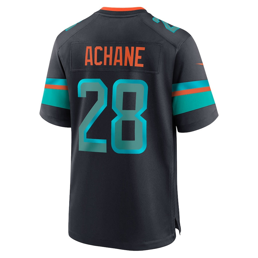 Jdoa M.Dolphins #28 De??£¤Von Achane Player Blue Rivalries Collection Game Stitched Jersey