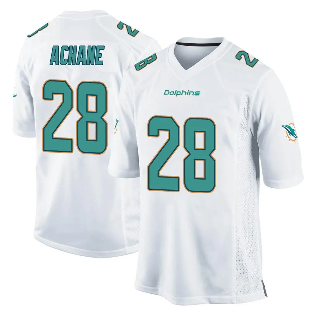 Jdoa M.Dolphins #28 De'Von Achane Player White Home Game Stitched Jerseys