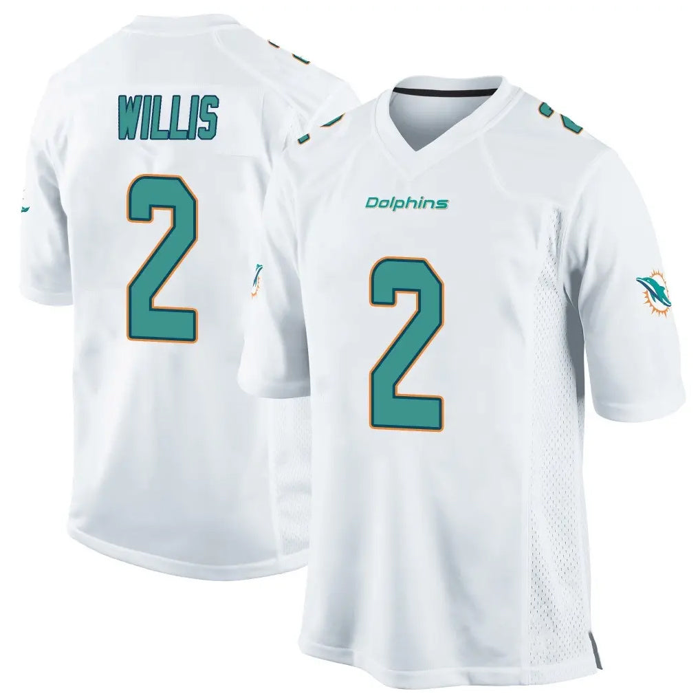 Jdoa M.Dolphins #2 Malik Willis Player White Home Game Stitched Jerseys