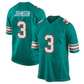 Jdoa M.Dolphins #3 Chris Johnson Player Aqua Alternate Home Game Stitched Jerseys