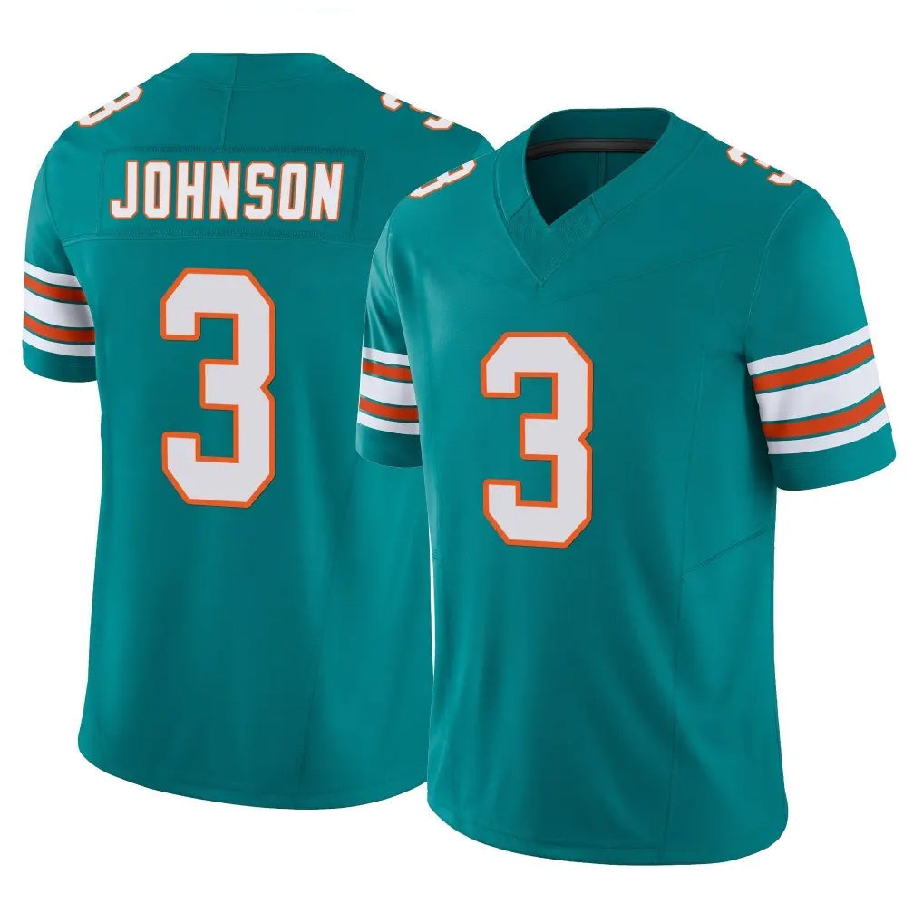 Jdoa M.Dolphins #3 Chris Johnson Player Aqua Limited Alternate Vapor F.U.S.E. Home Game Stitched Jerseys