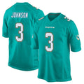 Jdoa M.Dolphins #3 Chris Johnson Player Aqua Team Color Home Game Stitched Jerseys