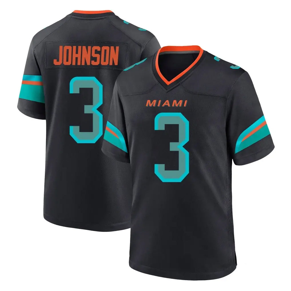 Jdoa M.Dolphins #3 Chris Johnson Player Black Pitch Rivalries Collection Home Game Stitched Jerseys