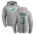Jdoa M.Dolphins #3 Chris Johnson Player Gray LOGO Pullover Hoodies Limited Stitched Jerseys