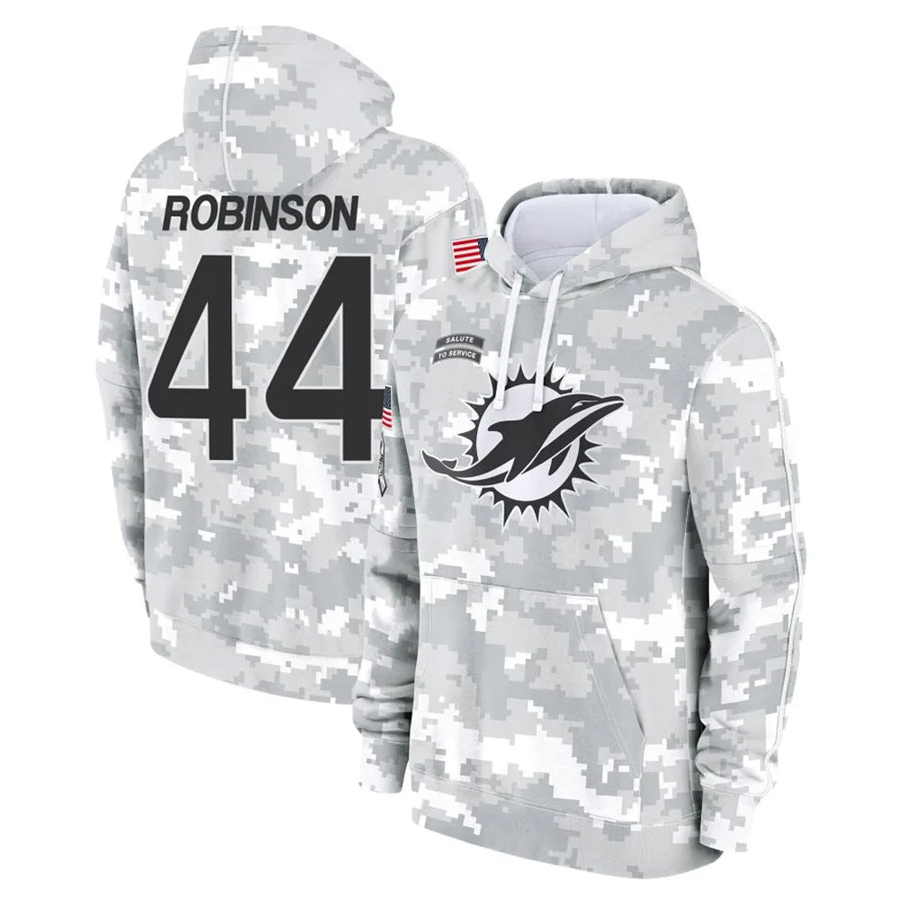 Jdoa M.Dolphins #44 Chop Robinson Player Arctic Camo Salute to Service Hoodies Limited Game Stitched Jerseys