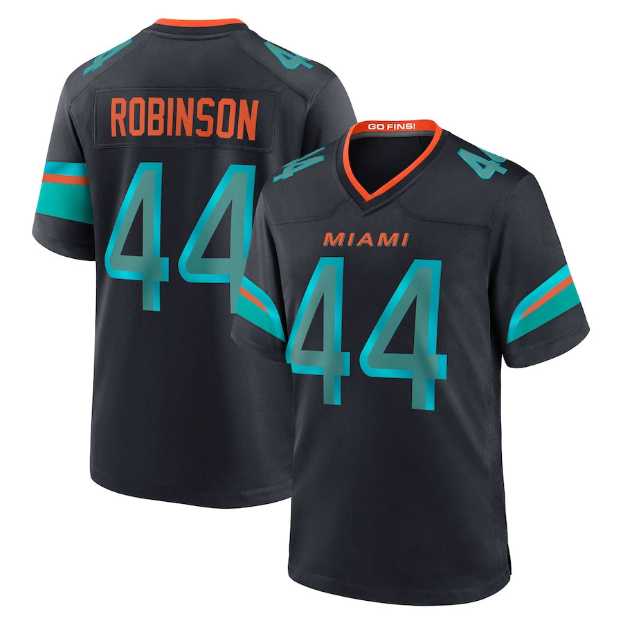 Jdoa M.Dolphins #44 Chop Robinson Player Pitch Blue Rivalries Collection Game Stitched Jersey