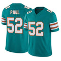 Jdoa M.Dolphins #52 Patrick Paul Player Aqua Limited Alternate Vapor F.U.S.E. Home Game Stitched Jerseys