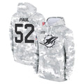 Jdoa M.Dolphins #52 Patrick Paul Player Arctic Camo Salute to Service Hoodies Limited Game Stitched Jerseys