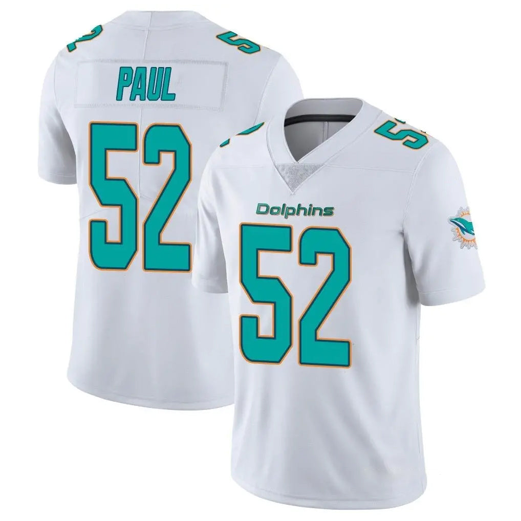 Jdoa M.Dolphins #52 Patrick Paul Player White Limited Vapor Untouchable Home Game Stitched Jerseys